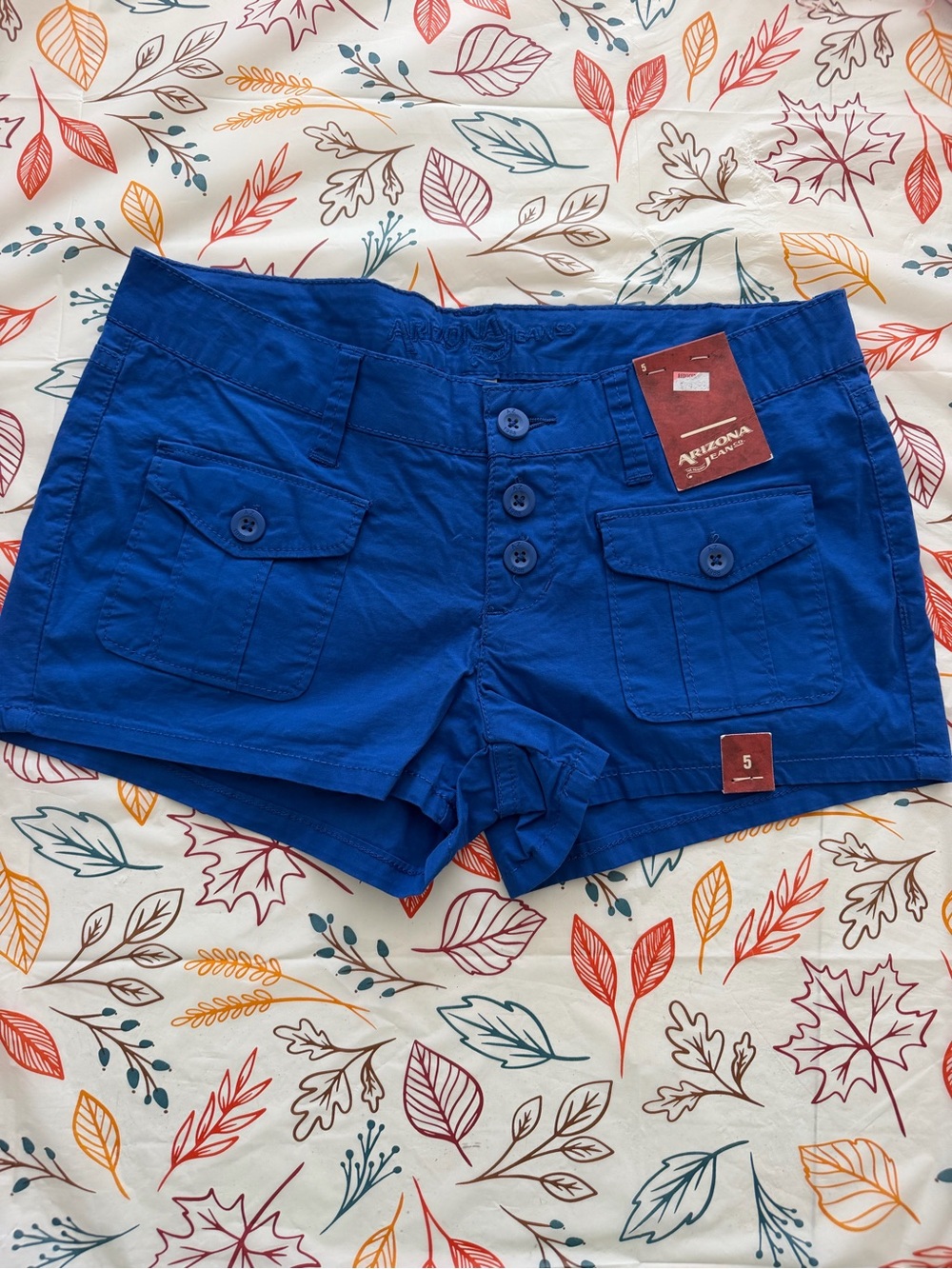 Arizona Jean Company Royal Blue Women's Casual Button-Front Shorts